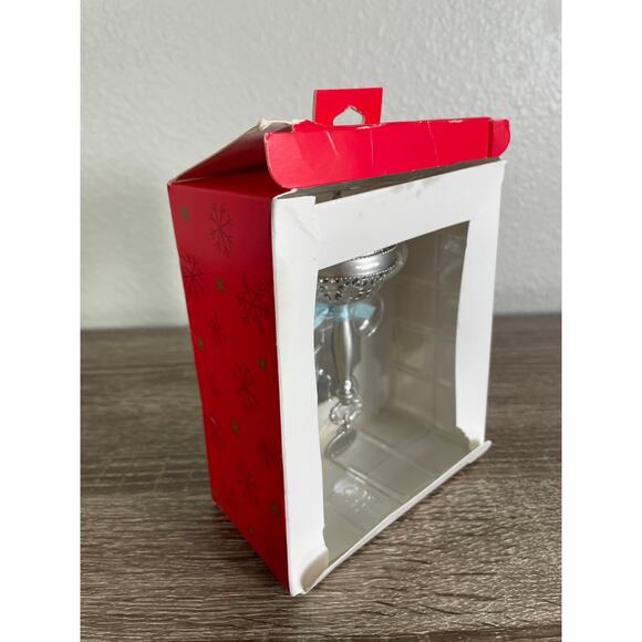 Hallmark 2022 Baby’s 1st Christmas Rattle‎ Ornament Silver Blue Bow New - Picture 6 of 10